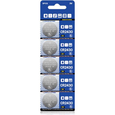 Pile Bouton CR2430 - Lot de 5 - Lithium 3V 270mAh - Longue Durée - Télécommande Jouet Horloge - 24,5mm (1/5)