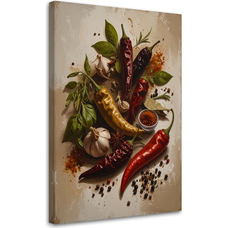 Stampe su Tela, Peperoni rossi e spezie, 20x30 (1/5)