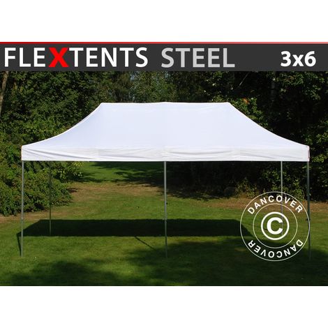 Pop up gazebo FleXtents Steel 3x6 m White