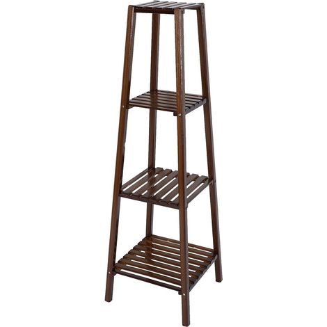 Support à plantes en bois, 4 niveaux, étagère robuste pour fleurs d'intérieur et d'extérieur (1/4)
