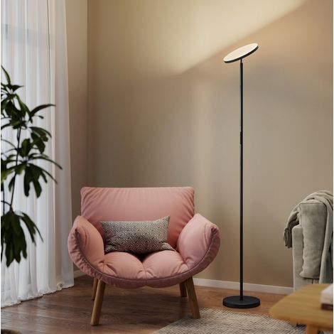 Lampada da terra RGB dimmerabile con telecomando, testa orientabile 350°, nero OKMYHOME (1/5)