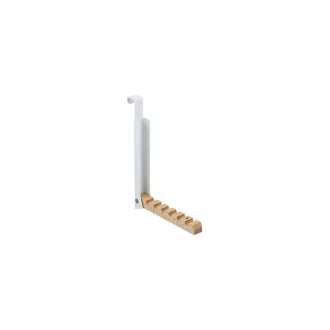 Ganci pieghevoli per porte in metallo bianco e legno - Crezuo