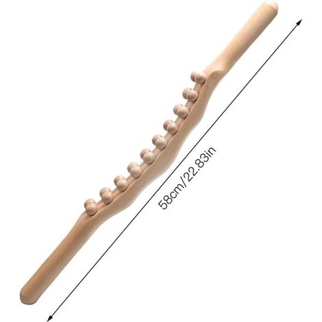 Bâton de grattage en bois de hêtre, outil de massage en bois, rouleau de massage musculaire pour le massage du corps (1/3)