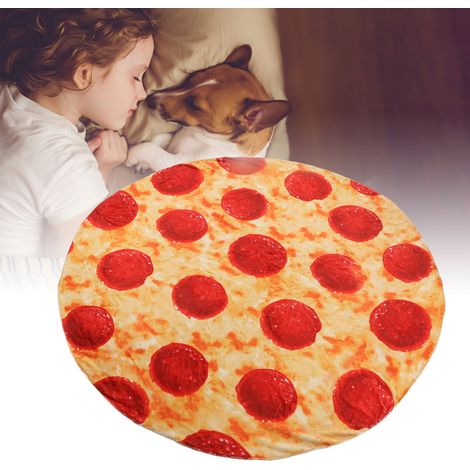Couverture Pizza, couverture originale et réaliste en forme de pizza pour enfants et adultes, couverture en flanelle (1/5)