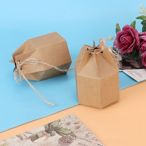 50 Stück innovative DIY-Geschenktüten aus Papier mit Hanfseil für Süßigkeiten, ideal für Hochzeiten, Partys und Babypartys (1/5)