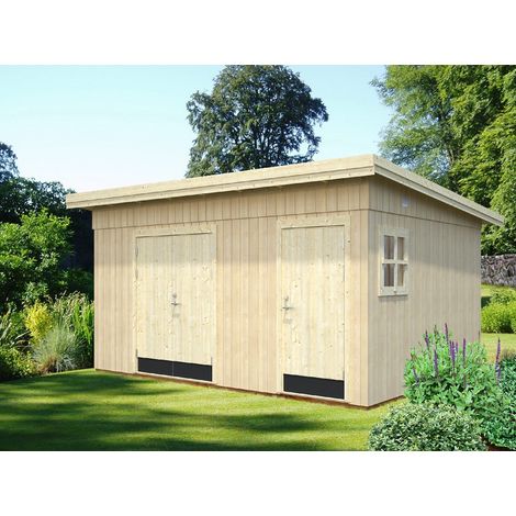 Abri de jardin en bois Kalle 13,5 m2 Naturel (1/3)