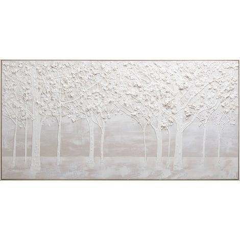Tableau forêt blanc en relief - blanc (1/4)