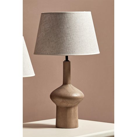 Hera Tischlampe, natürliches Toffeeholz, 60 cm. 40D x 60 cm. (1/3)