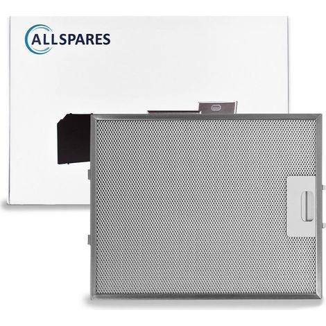 Filtro metálico AllSpares para campanas extractoras compatibles con ETNA / Pelgrim / Gorenje 127036 (320x258x8mm)