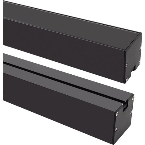Perfil Aluminio Colgante XL para Tiras LED hasta 45 mm con Tapa Continua Negro 2 m Negro traslúcido (1/5)