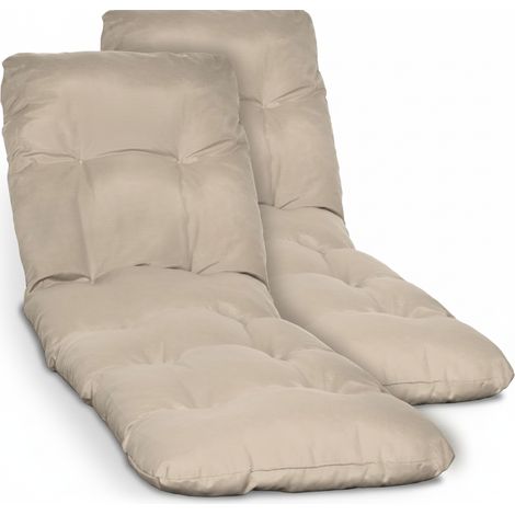 2X Auflage Sonnenliege Deckchair Flair RL, 190x60x8 cm, Natur