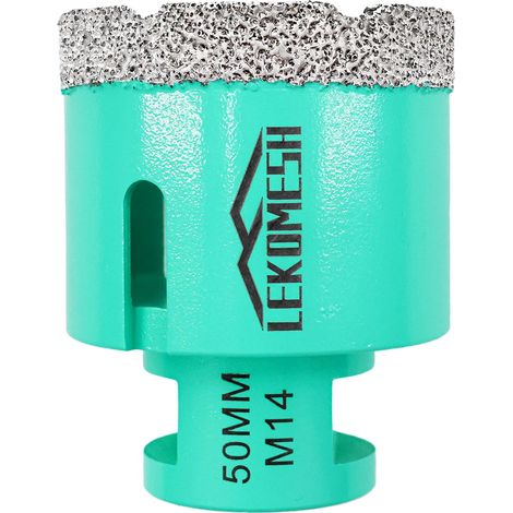 Forets Diamant Carrelage 50MM - Trépan Diamant Pour porcelaine Céramique Tuiles Marbre Granit Pierre Quartz Brasage Sous Vide Forets diamantés Filetage M14 pour Meuleuse D'angle (1/5)