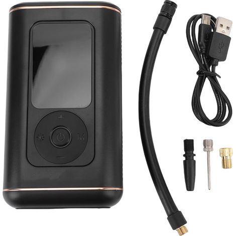 Gonfleur de Pneus Portable, Compresseur d'air Rechargeable sans Fil avec Détection Intelligente de la Pression et Plusieurs Embouts, Diverses Applications pour Voiture Moto (1/5)