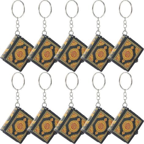 Lot de 10 porte-clés portables et créatifs en forme de livres à suspendre-4X3.5CM