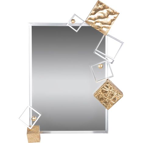 Cubes Miroir rectangulaire en métal Doré/argenté Hauteur 85 cm x Largeur 64 cm Aspect métallique (1/5)