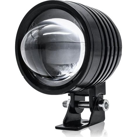 Phare Moto - LED 3 Pouces - 30 W - 6000 Lm - Optique Spot - Tension 9-32 V - Étanche IP68 - Aluminium - Blanc Froid + Jaune - 1 Pièce (1/5)
