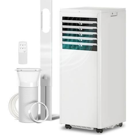 HOMCOM Condizionatore Portatile 7000 BTU 30m², Telecomando, Timer 24H, Classe A