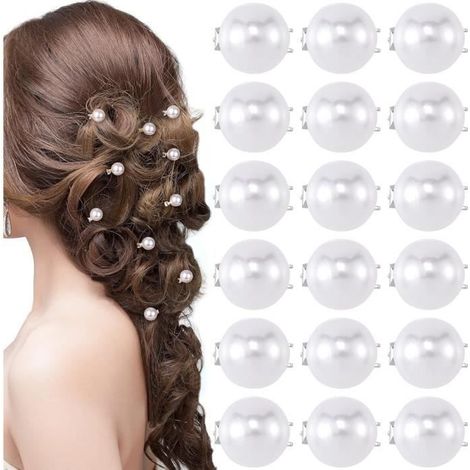 20 mini pinces à cheveux en perles blanches pour femmes, épingles à cheveux mignonnes, décorations de cheveux élégantes pour filles (1/4)