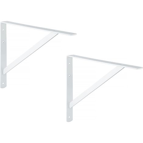 Estantería de pared de alta resistencia - Juego de 2 - Modelo - Profundidad 300 mm - Portabebés blanco - Capacidad de carga 300 kg - Soporte de estante (300 x 190 mm) (1/5)