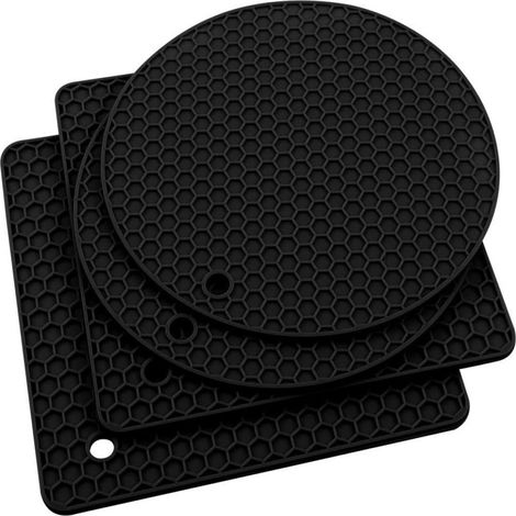 Dessous De Plat En Silicone - 18 X 18 Cm - Résistant Chaleur Jusqu'à 230 °C - Pour Poêles Plats Casseroles - Lot De 4 (1/5)