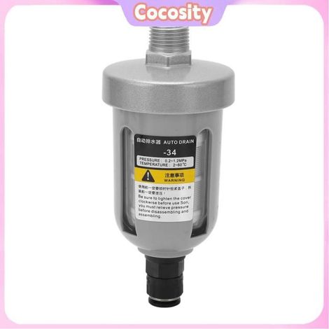 Purgeur automatique d'aspect translucide pour compresseur d'air, couvercle en aluminium de valve pneumatique pour canalisation (1/4)