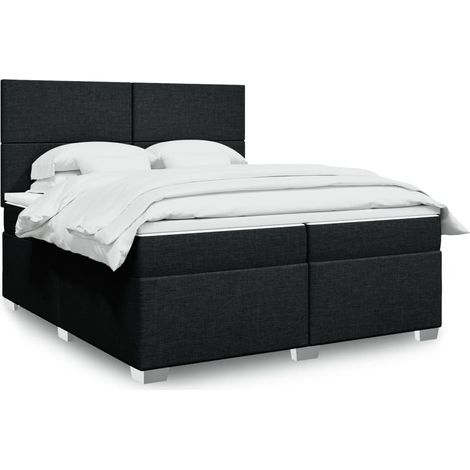 Boxspringbett mit Matratze Schwarz 200x200 cm Stoff