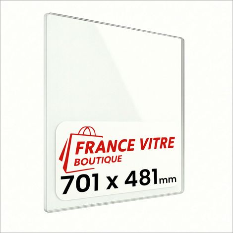 701 x 481 x 4 mm - Vitre de cheminée pour insert et poêle à bois - verre de rechange - France Vitre - jusqu'à 800°C - 481 x 701 x 4 mm (1/5)