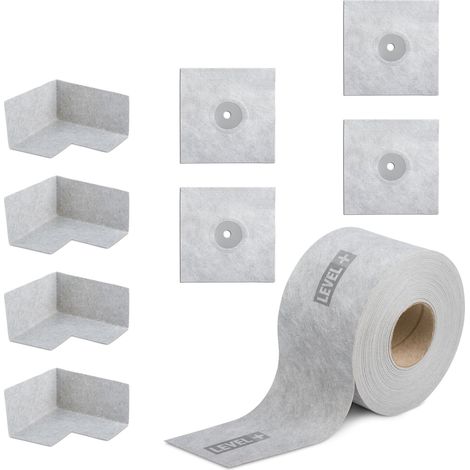 LEVEL+ Bandset Dusche Balkon Dichtband Dichtbahn Duschelement Ecken Profi SET G12 (1/5)