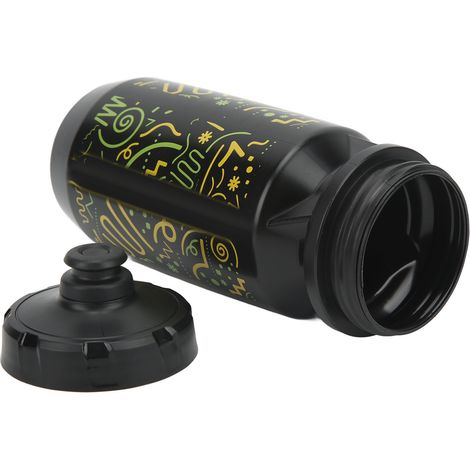 Schwarze, quetschbare 550-ml-Sport-Trinkflasche aus Kunststoff, ideal zum Radfahren, Wandern und Campen. Auslaufsicher. (1/5)