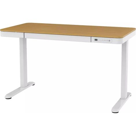 ACTIVEJET escritorio con ajuste eléctrico de altura 140x70 ET119W-C blanco/roble (1/5)