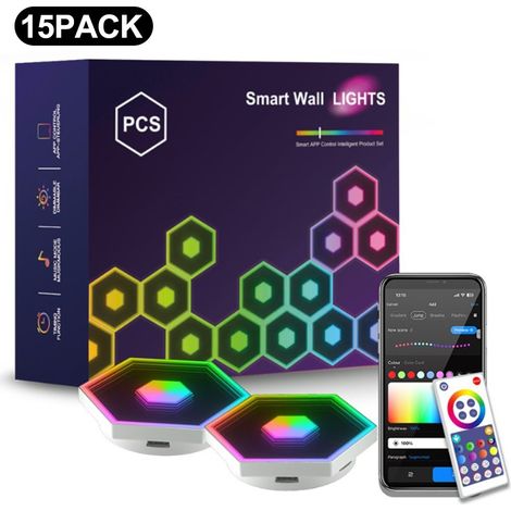Projecteur LED, 15 unités, RGB, Wi-Fi, Bluetooth, application, pour une utilisation intérieure ou extérieure.-AquaForge (1/5)