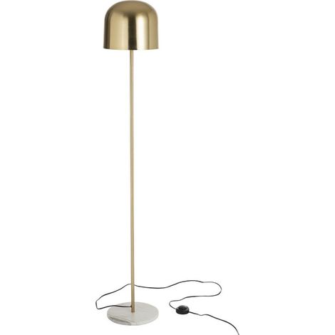 Lampadaire métal doré et socle marbre blanc Narsh (1/3)