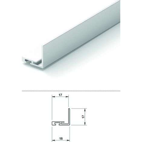 Cornière basse de placard coulissant CCLA/25 - 2550 mm - argent - SEED GAMMISTE