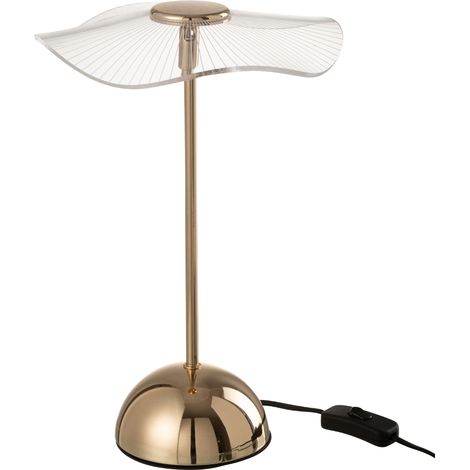 Lampe à poser fleur 23,5x23,5x31 cm – Plastique et métal doré – LED intégrées – Tige droite robuste – Pour espaces modernes – Jolipa (1/3)