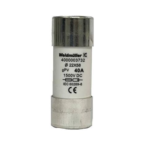 Weidmüller Fusibile Micro gPV 40 A Standard 22x58 mm