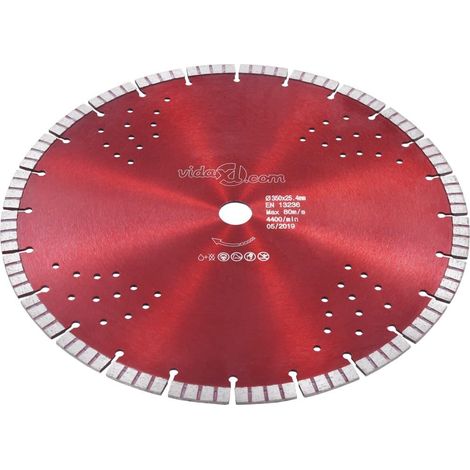 vidaXL Disco da Taglio Diamantato con Turbo e Fori in Acciaio 350