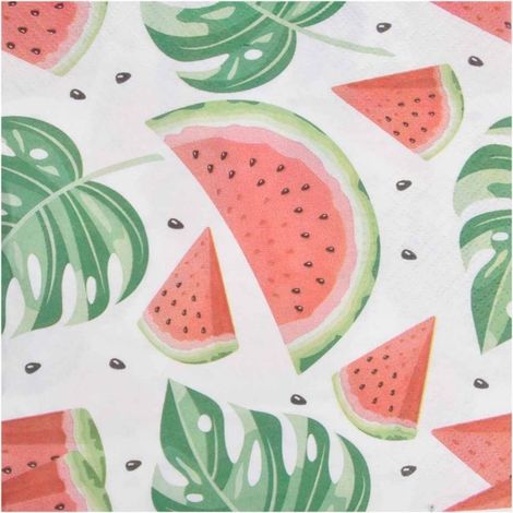 Lot de 20 serviettes papier Pasteques