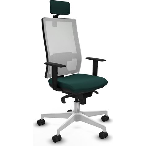 Horna sincro malla blanca similpiel verde botella brazos 1D base blanca cabecero 2D ruedas 65mm nailon (1/5)