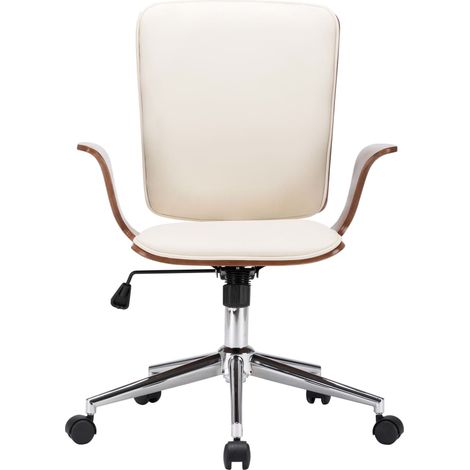 Maison Exclusive - Drehbarer Bürostuhl Creme Kunstleder und Bugho