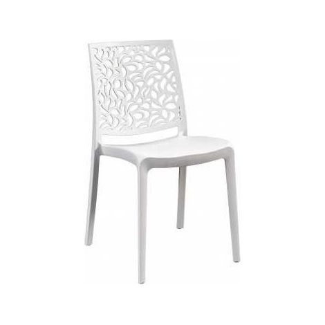 Conjunto de 4 sillas de resina monobloque "London Stone" de Flow Blanco (1/2)