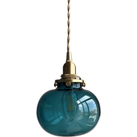 Lampe suspendue en verre, réglable en hauteur, éclairage suspendu simple pour îlot de cuisine, salle à manger, chambre à coucher de ferme (1/5)