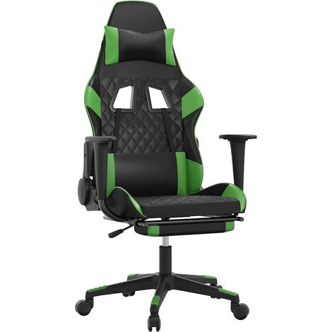 Maison Exclusive - Sedia da Gaming con Poggiapiedi Nero e Verde in Similpelle (1/5)