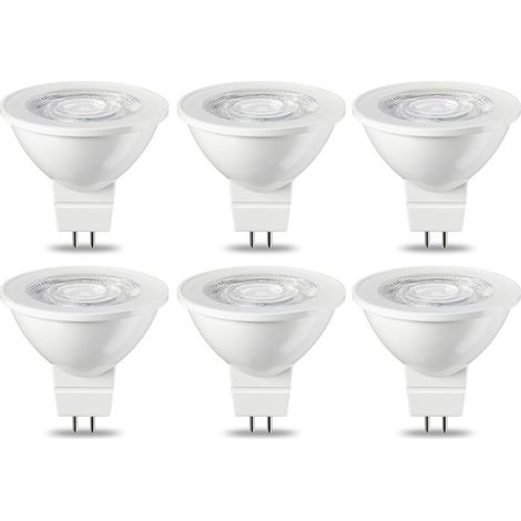 Pack of 6 GU5.3 MR16 5W LED bulbs, warm white, non-dimmable, 220V [Energy class G]