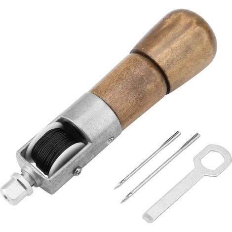 Poinçon à Coudre Automatique pour Cuir - Set 3 Aiguilles + Manche en Cuivre (1/5)