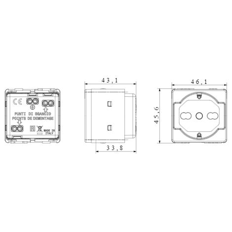 Gewiss System prise schuko à deux pas 10/16A GW20246 (1/3)