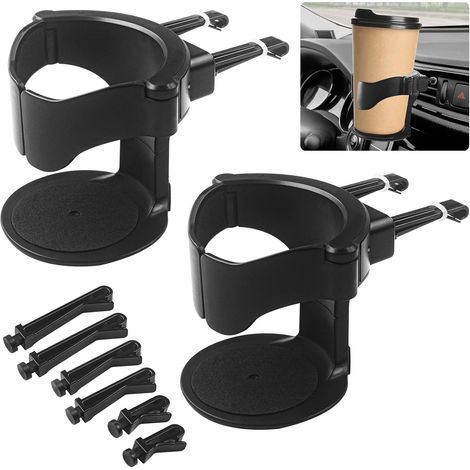 Porte Gobelet Voiture, 2 Pcs Porte-Gobelet De Ventilation De Voiture, Universel Support De Ventilation Réglable, Support De Ventilation Réglable, Porte-Gobelets À Boissons Et À Café (1/5)