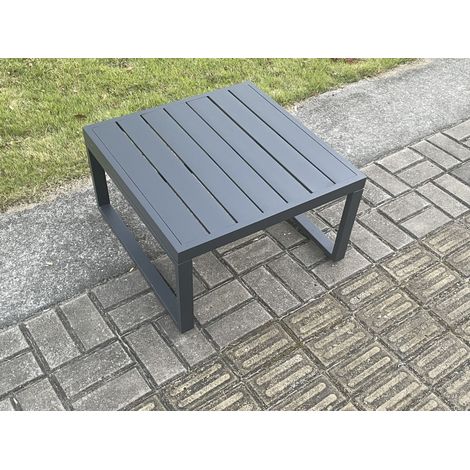 Fimous Aluminium Outdoor Garden Square Coffee Table Patio Tea Table for Balcony, Terrace,Swimming Pool Dark Grey (1/4)
