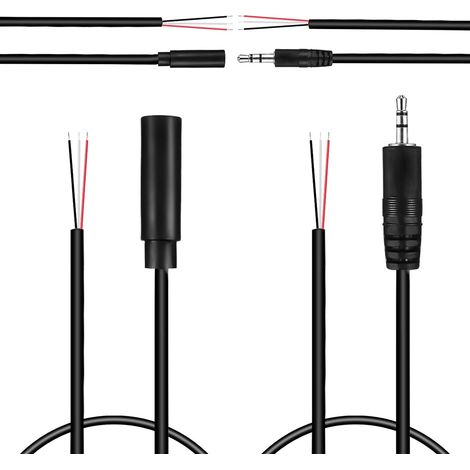 Câble de Microphone Long 3,5mm en Pvc Noir, Rallonge Audio Multipurpose eur Mâle vers Femelle, Compatible Divers Appareils, Pack de 4 Pièces (1/5)