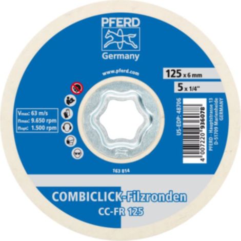 Roues de polissage en feutre PFERD 936078 125 mm (1/2)
