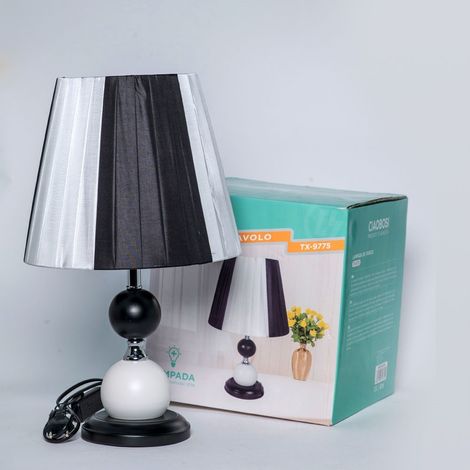 TRADE SHOP - Lume Lampada Da Tavolo Abat Jour Con Paralume Comodino Camera Casa Luce Tx-9775 - (1/5)